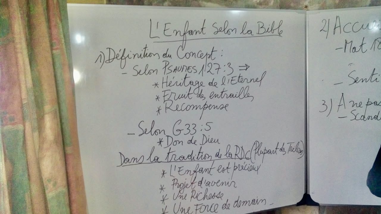 Les notes de la séance sur la place de l'enfant.